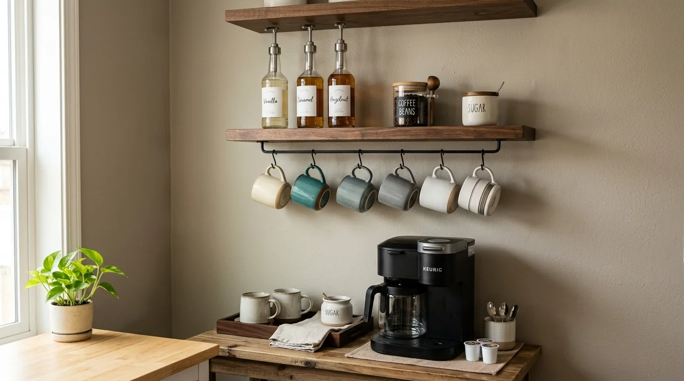 Use vertical storage to free up space